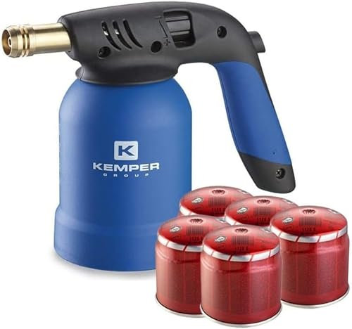 Saldatore portatile Tornado Accensione Piezo Saldatore Con Cartucce Gas da 190 Gr. Kit Pronto All'Uso, utile per accendere carbone saldare tubi e tutti i lavori di piccola saldatura (5)