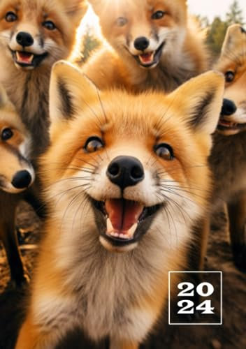 2024: A5 Kalender Planer | 1 Woche auf 2 Seiten | Jan - Dez Wochenplaner | Kalenderbuch Terminkalender | Organizer Wochenkalender Terminplaner | ... Jahresplaner | Taschenkalender Fuchs Selfie