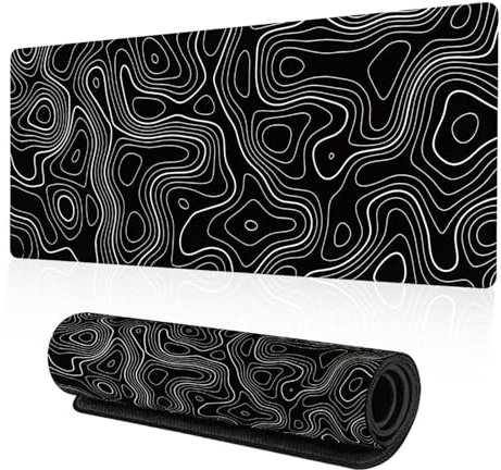 XXL Alfombrilla de Ratón para Juegos, 800x300x3mm Tapete de Escritorio Extendida, Estera de Ordenador de Gran Tamaño, Grande Gaming Mouse Pad con Base de Antideslizante para Oficinas/Hogares (A)