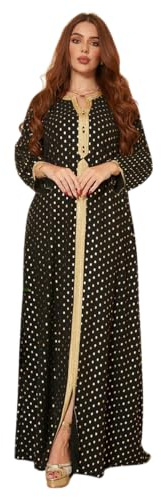 Greatfool Djellaba - Donna di alta qualità - Caftano Donna 1 pezzo - Sublime djellaba portatile come una donna abaya o un caftano marocchino, Nero , S