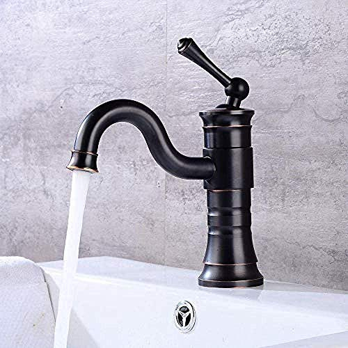 Kitchen Faucet Miscelatore per lavabo Alto da appoggio Rubinetto a Cascata Antico Nero sopra Il lavabo Rubinetto per Acqua Calda e Fredda rialzato Rubinetto per lavabo Rubinetto monoforo rubinetti
