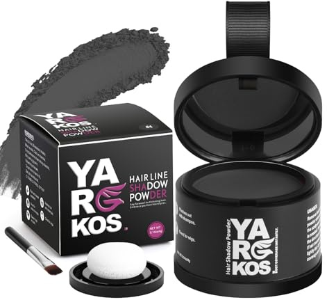 Yargkos Polvo Para Sombras De La Línea Del Cabello, Gris Oscuro, Polvo Para Retocar Las Raíces Y Cubrir Las Canas Al Instante, Corrector De Raíces Para Mujeres Que Adelgazan Las Canas, Corrector De Ra