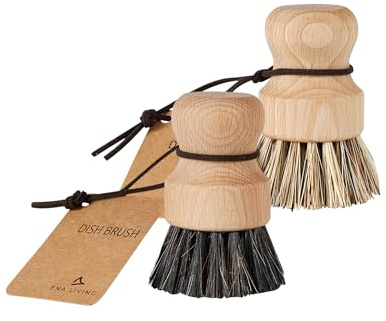 ENA Living Topfbürsten Set, 2er Pack, Nordisches Design | FSC-Zertifiziertes Buchenholz, Stilvoll und Langlebig, Für Küche und Putzen