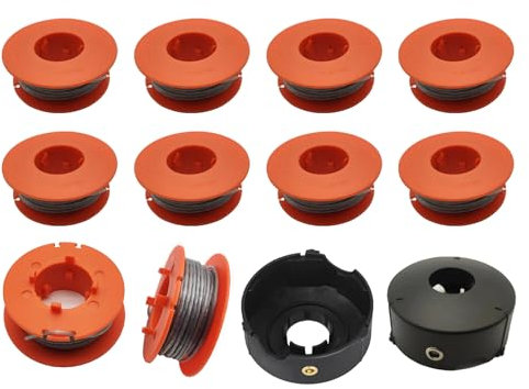 RUIITEN F016800175 Replacement Trimmer Spool For Bosch String Trimmer, 1.6mm x 8m Pro Tap Spool Compatible with Bosch Art 23 26 30 COMBITRIM 23 26 EASYTRIM Strimmer(10 Spools+2 caps)