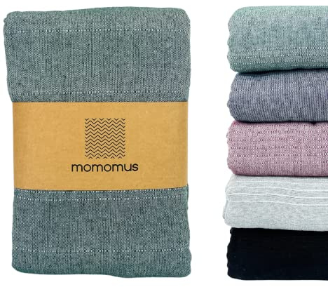 MOMOMUS Überwurfdecke, Tagesdecke für Doppelbett, 260 x 270 cm, Grün | Sofaüberwurf für 3-4-Sitzer aus; bedeckt Sitzfläche, Rückenlehne und Armlehnen