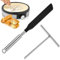 Espatula Crepes, 2 Piezas Distribuidor de Masa de Acero Inoxidable, en Forma de T, Esparcidor de Crepes, Espátula para Tortitas, Pancake Kit Herramienta Spreader Panqueques Rodillo para Cocina Hornear