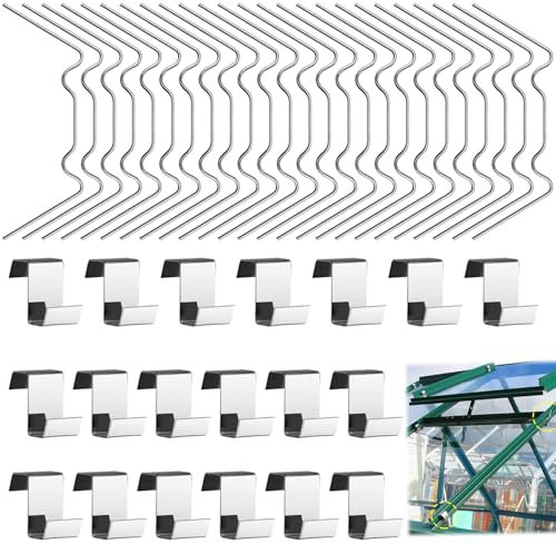 50 pcs Greenhouse Glass Clips – Stainless Steel Clips for Securing Greenhouse Panels, Glass Sheets, Windows, and More – Durable, Rust-Resistant, Heavy-Duty Design