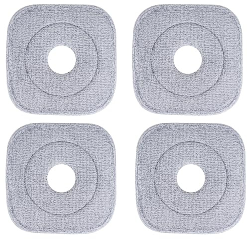 Sgizoku Lot de 4 tampons de rechange universels pour serpillère carrée et seau – Recharges de serpillère en microfibre pour balai à franges – Housse de rechange lavable et réutilisable pour nettoyage