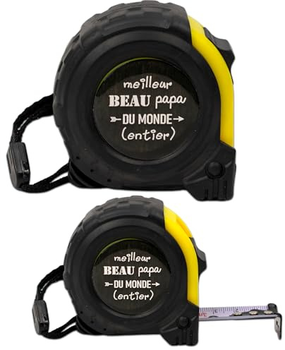 ERNESTINE - Mètre ruban meilleur beau papa - cadeau fête des pères et fête beau pères - cadeau papa accessoire homme - mètre pliant personnalisé beau-père famille - cadeau homme anniversaire Noël