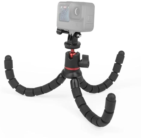 REFLEX CAMERA Mini trípode flexible de pulpo con tornillo de 1/4 pulgadas | Patas flexibles ajustables compatibles con Canon, Nikon, Sony, Go Pro, Insta | Trípode de viaje portátil para fotografía y