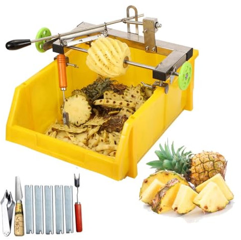Peladora de piña de acero inoxidable con ajuste de doble palanca, hoja afilada para pelar frutas de manera eficiente