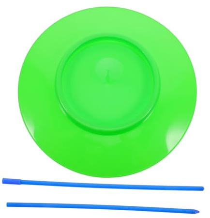 Hemoton Juggling Skill Game Toy Plastic Juggling Plates Sticks Balance Plate Toy for Boys and Girls Props