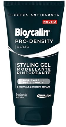 Bioscalin PRO•DENSITY Uomo Styling Gel, Modellante, Rinforzante per Cappelli più Vigorosi, Senza Alcool, Parabeni e Siliconi, 150 ml