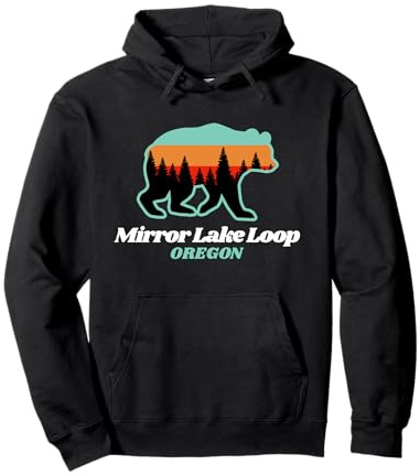 Lake Mirror Loop, Souvenir Estivo della Famiglia degli orsi Felpa con Cappuccio