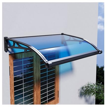 Auvent en polycarbonate pour une utilisation extérieure, auvent de fenêtre et de porte avec support en aluminium, pare-soleil pergola, auvent de terrasse pour protection solaire, surplomb extérieur