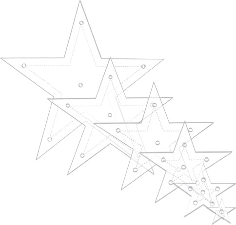 Star Sewing Template | 6 Stück Sternschablonen | Kreatives Zubehör, transparent, rutschfest, für Stricken, Saum | Scrapbooking-Projekte, Zeichnen und Schneiden