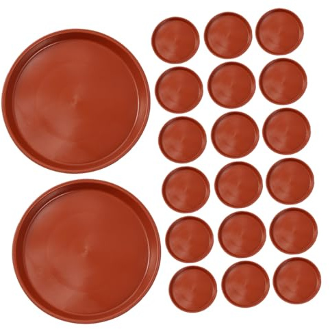 SHINEOFI 25 Piezas Platillos Macetas Redondos de Plástico Rojo de Bandejas Drenaje para Suculentas Plantas y Bonsáis Base Práctica para Jardín y Interior