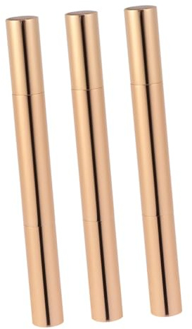 ABOOFAN 3 Stück-pack 3ml Lipgloss Tuben aus Kunststoff und Metall Nachfüllbare Kosmetiktuben mit Goldener Farbe für Nagelöl und Selbstgemacht für Täglichen Gebrauch