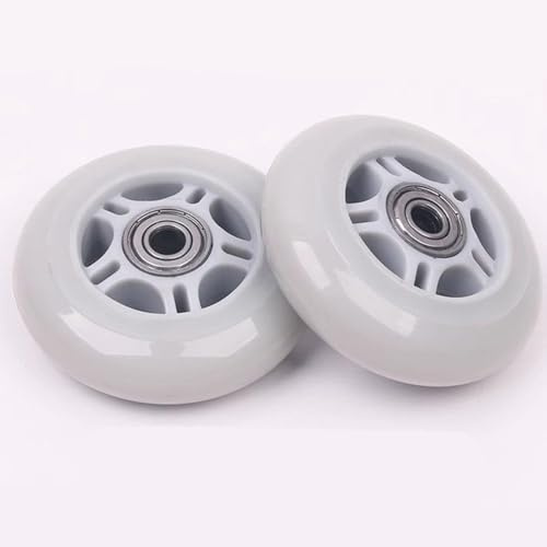 TRAFPORT 2-Pack 80 * 24mm PU Wheels Replacement for Waveboard, Snakeboard, Rocketboard, Batboard Durable Wheels for 2-Wheel Skate Scooters (Grey)