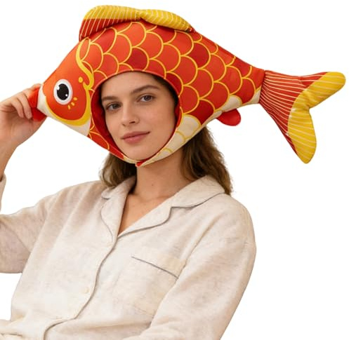 Fiskformad Plysch Hatt För Roliga Tillfällen Mjuk Rolig Djurmössa Partygåva | Fest Cosplay Kostym Hatt Ideell För Party Och Utklädnad Används För Fotografering Karneval Maskerad