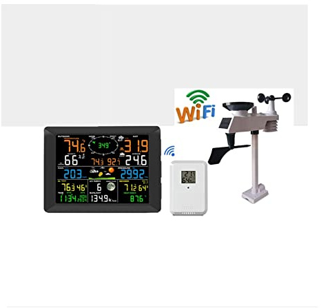 Stazione meteo wireless wifi interni ed esterni internet multifunzione umidità di umidità anemometro a vento calibro di pioggia