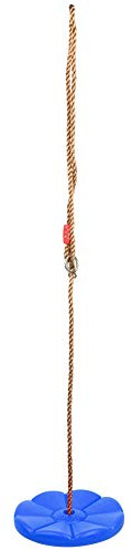 KIMISS Single Disk Tree Swing Seat for Kids - Climbing Rope Swing with Hanging Strap, Safe and Durable for Indoor Outdoor Play - Playground Accessories (Blue)