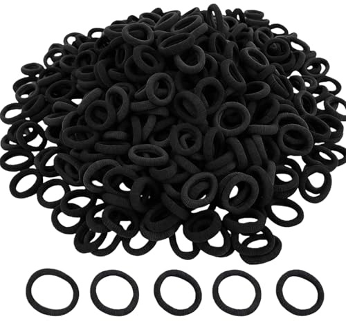 KEJOL 300 st Hårgummis för Flickor, Baby Hårband Svarta 20mm Små Elastiska Hästsvanshållare för Barn Småbarn