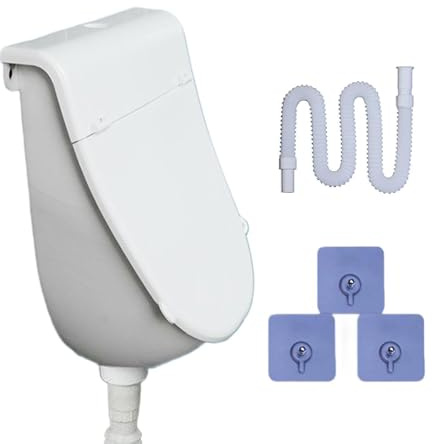 Orinatoio a Parete con Coperchio - WC Antischizzo di Facile Installazione | Orinatoio WC Portatile da Esterno,per Adulti, Uomo, Ragazzi, Adolescenti, Camper, Garage, Campeggio, Giardino, Dormitorio