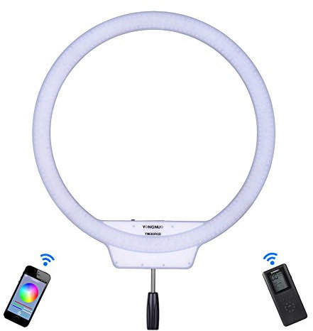 Yongnuo YN608 RGB - Lámpara anular led, Color Negro y Blanco