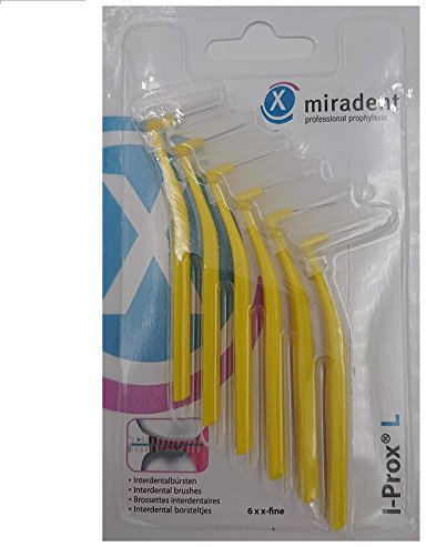 Mirandent Professional Prophylaxis - I-Prox L Interdentalbürsten Set, Gelb, 4er Pack (4 x 6 Stück)
