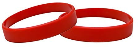 J&R silikonarmband paket med 10 nyfödda storlekar i olika färger (röd)
