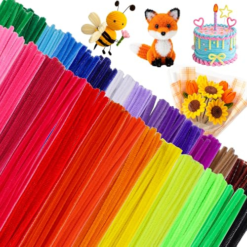 Caydo 324 Stück Pfeifenreiniger 27 Farben Chenilledraht für DIY Kunst Kreatives Bastelprojekt Dekorationen (6 mm x 30cm)