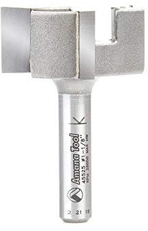 Amana Tool 45525 Carbide Tipped 1-1/8 Dia x 1/2 CH x 1/4 Shk x 1-19/32 Long Spoilboard Surfacing & Flattening 3-Flute Router Bit