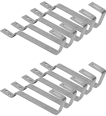 Offgridtec Biberschwanz-Dachhaken, Edelstahl A2, 5mm schwere Montagehalterungen für Solarpanels auf Biberschwanzziegeldächern, kompatibel mit 4x4cm Solar-Profilschienen (10 Stück)