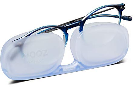 NOOZ Optics - Occhiali anti luce blu, senza correzione, per bambini dai 6 ai 10 anni, forma rotonda, colore blu chiaro, collezione Cruz