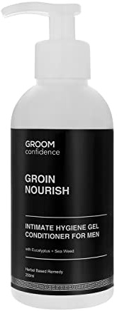Groom Confidence Groin Nourish Intimate Hygiene-Gel-Spülung für Männer – 250 ml Flasche – monatliches Abonnement