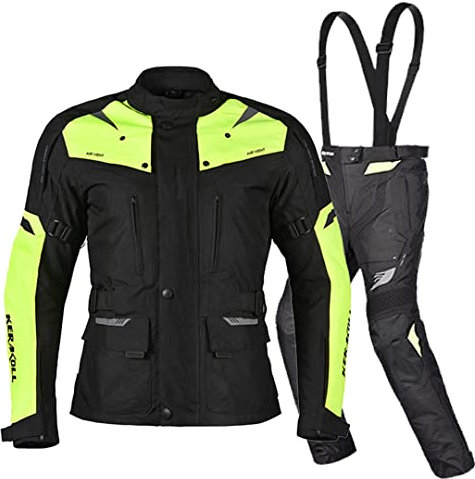 Hcclijo Motorradjacke für Herren, wasserdicht, Motocross-Anzug, Reiten, Rennkörper, schützende Rüstung, D6521-Anzug, Gelb, XL