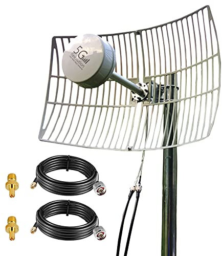 GAINFI Antenne parabolique MIMO 4G LTE 5G WiFi Antenne longue portée 30dBi 698-6000MHz 2x2 SMA TS9