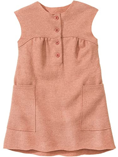 Disana Walk-Kleid, aus leichtem Wollwalk für das ganze Jahr | 100% Bio-Merinowolle GOTS, IVN Best | Baby Kleinkind Kind Mädchen | Made in Germany | Rosé Gr. 110-116