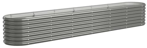 vidaXL Garden Raised Bed Galvanised Steel 260x40x36 cm Grey