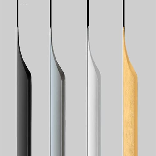 Shozafia 5 Pack Finger Pulls for Cabinets, Streamlined Long Concealed Handle for Home Kitchen Door Drawer Cabinet, Mount Finger Edge Tab Pull Aluminum (Black,200mm/7.87 Overall Length)