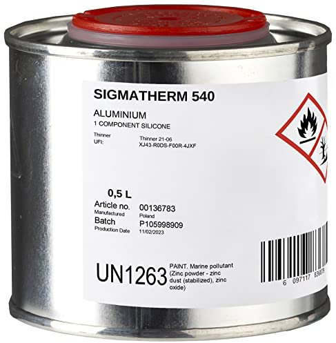 Stahlfarbe Grillfarbe Metallfarbe RUND PPG SigmaTherm 540 0,5l silber