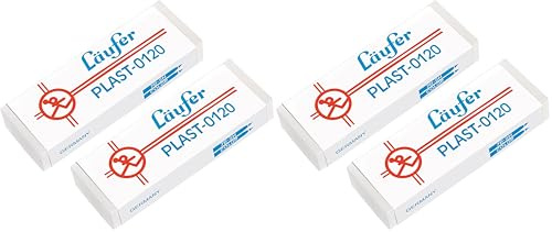 Läufer 69809 Plast 0120 Radierer, radiert zuverlässig Bleistifte und Buntstifte, Blisterkarte enthält 2 Radiergummis, groß (Packung mit 2)