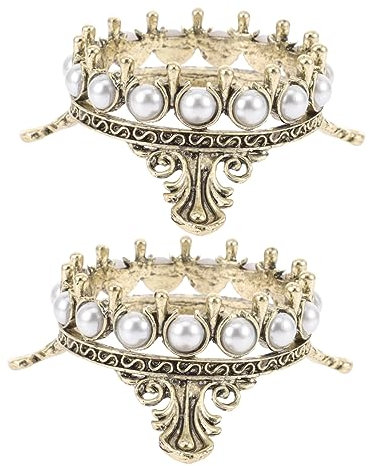 POPETPOP 6pièces Support De Pince à Manucure Rangement Vintage Couronne Avec Incrustations De Porte-pince Couleur Dorée Pour Salon Et Maison Laiton Antique