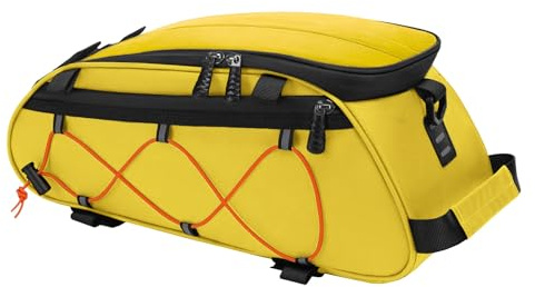 MOSISO Bike Rack Bag with 2 Removable Bike Panniers,Waterproof Trunk Cooler Storage Handbag Insulated Bicycle Rear Seat Bag, Bicycle Storage Saddle Shoulder Handbag Cycling Luggage Bags, Yellow