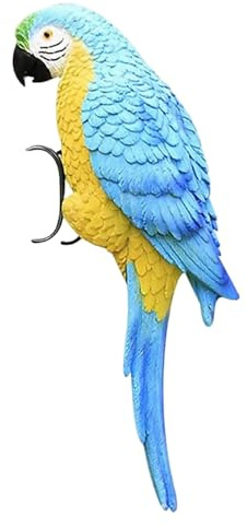 Parrot Decor Resin Flower Pot Hugger for Planters, Resin Parrot Flower Pot Hugger Decorations, Animal Sculpture Hanging Parrot Garden Ornament for Garden Yard Indoor Outdoor Decor(#2)