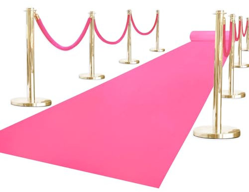 Pink Carpet Runner for Party, Premium 160 GSM Felt Non-Woven Fabric Runway Rug for Party Wedding & Special Events,Rolled Package Without Creases (Pink, 3X15 ft)