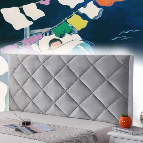 Generisch Bett kopfteil bezug Kopfteilbezug für Doppelbett gepolstert für Einzelbett Möbelschutz Schonbezug waschbar Staubschutz für Schlafzimmerdekoration grau 100 cm