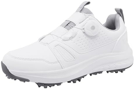 ZHENSI Zapatos De Golf para Hombre Y Mujer con Clavos Zapatillas De Golf Profesionales Ligeras Y Informales,Blanca,36 EU