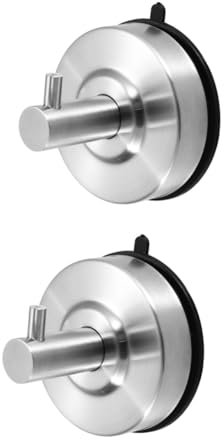 Cabilock 2 Piezas gancho de ventosa percheros colgadores gancho de organización hangers ventosas colgador ropa colgador de ventosa multiusos ganchos de succión acero inoxidable 304 Silver